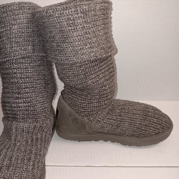 WOMEN'S UGG CARDY SWEATER BOOTS GRAY SIZE 8 - Picture 9 of 13